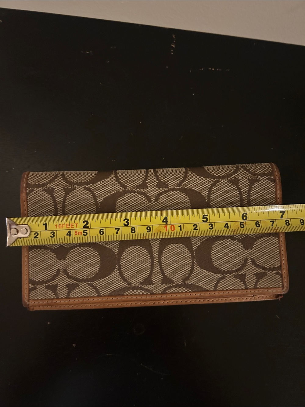 Vintage Coach brown Signature Canvas Continental checkbook cover with Tan inner - Picture 7 of 8